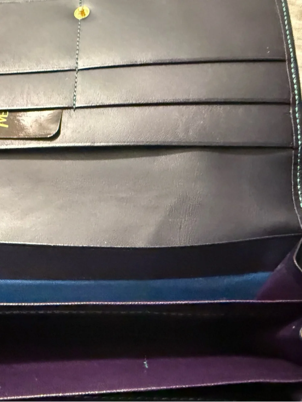 Yves Saint Laurent Geometric Clutch in Bright Blues and Lime - Picture 7 of 13